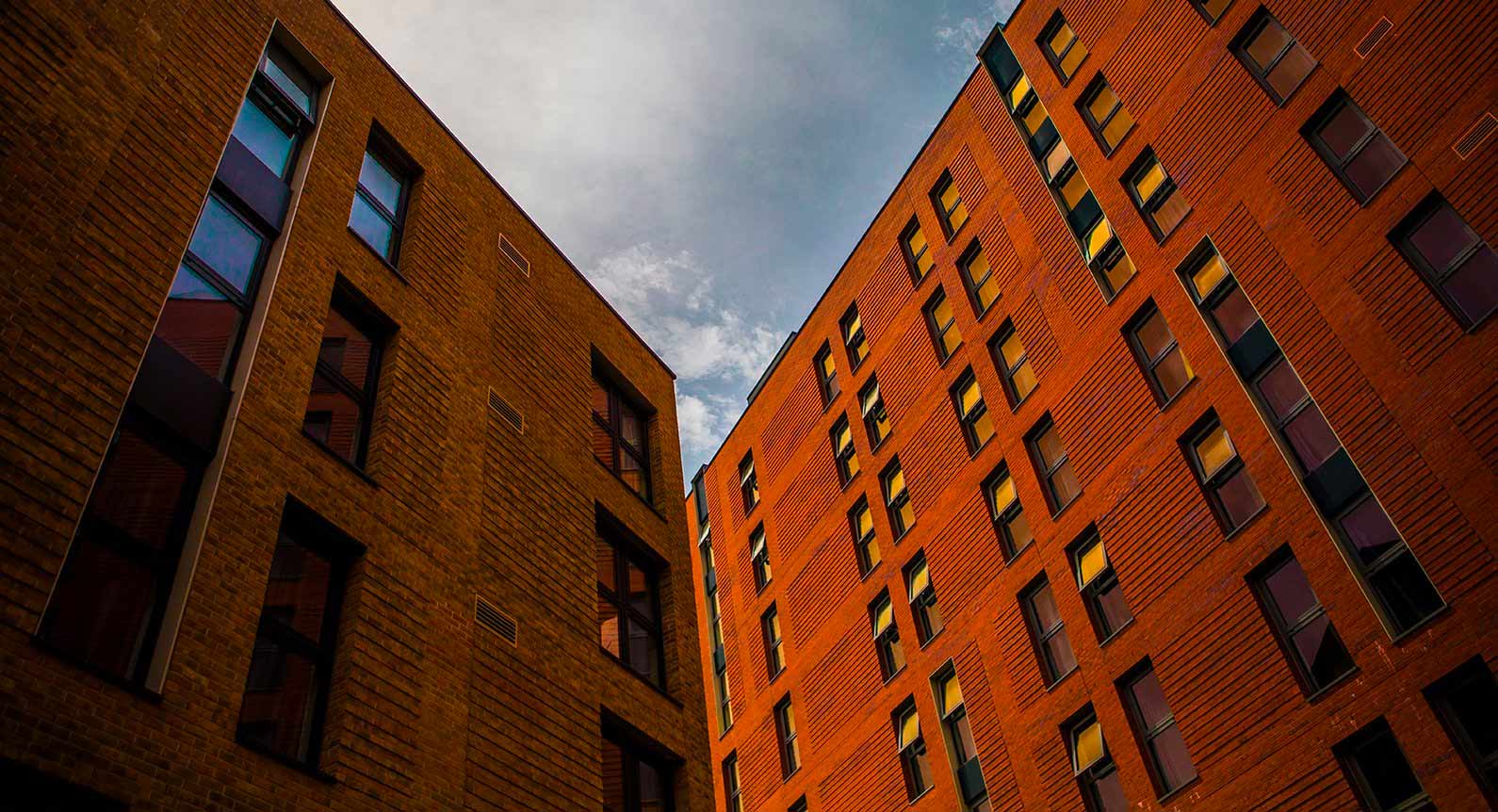 Exterior view of Peel Park Quarter accommodation